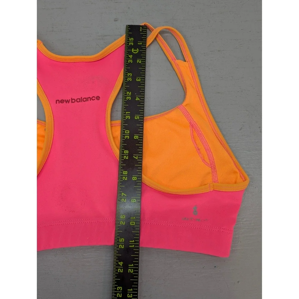 New Balance Racerback Sports Bra Women's M Neon Activewear Running‎ Workout Gym